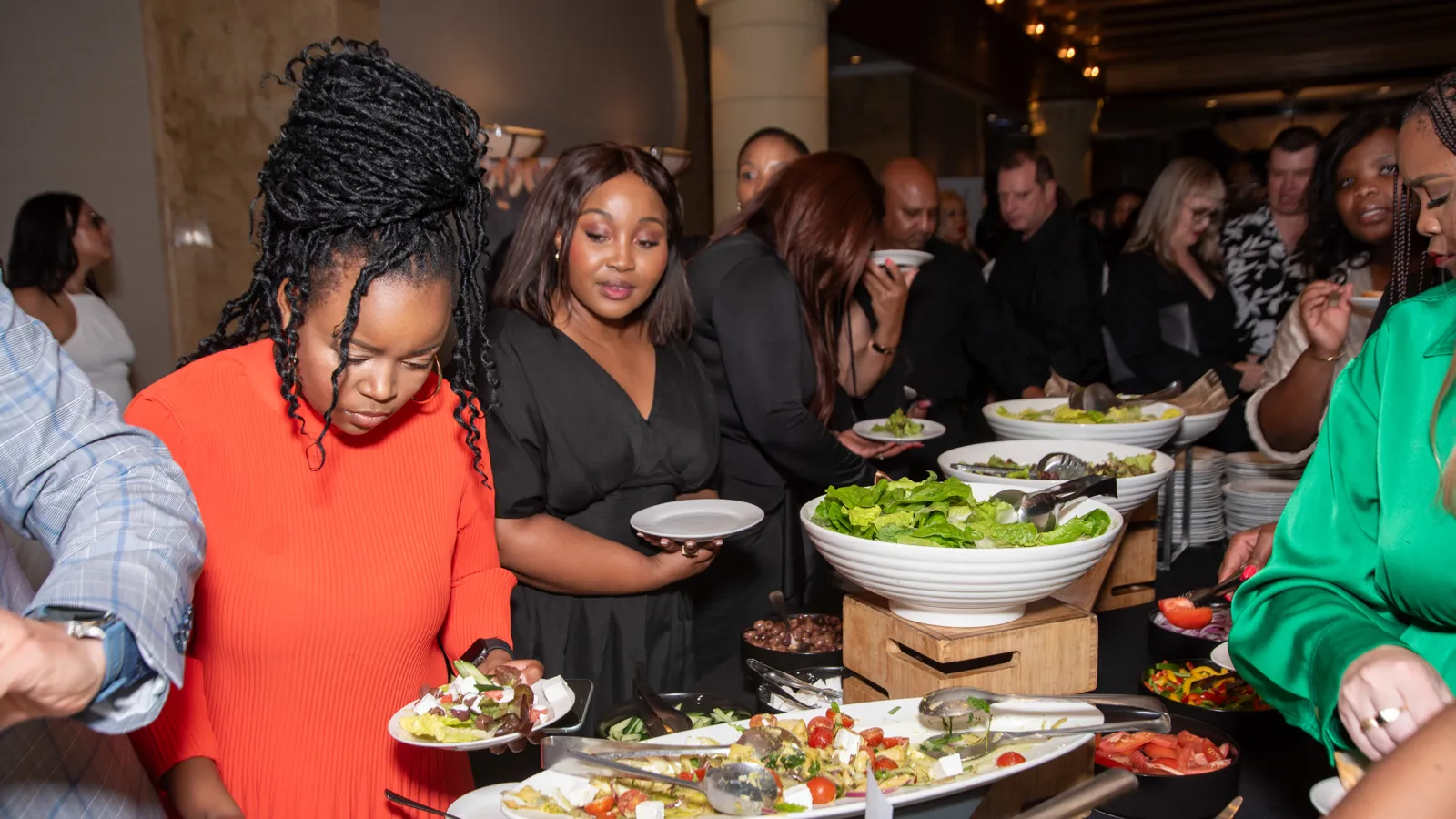 Guests at the buffet dinner during the Assegai Awards Evening 2025